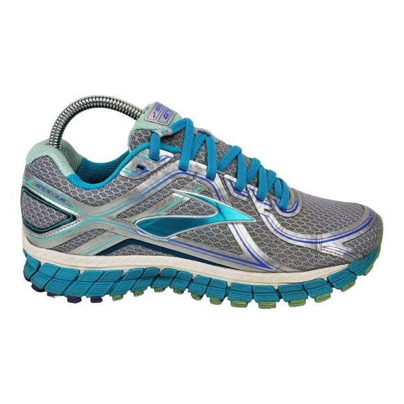 BROOKS Shoes GTS-16 Womens Size 8.5 Silver Blue Running Athletic 1202031B170 - Picture 3 of 13